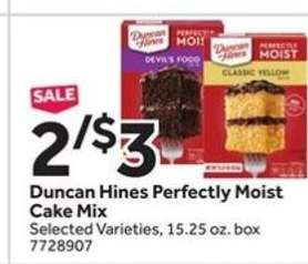 Duncan Hines Perfectly Moist Cake Mix