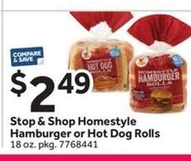 Stop & Shop Homestyle Hamburger or Hot Dog Rolls