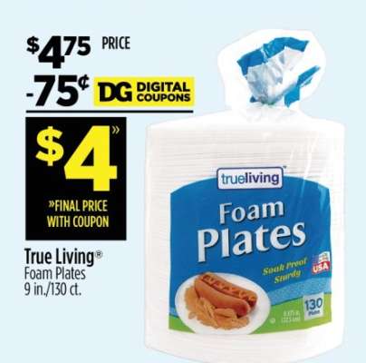 True Living Foam Plates