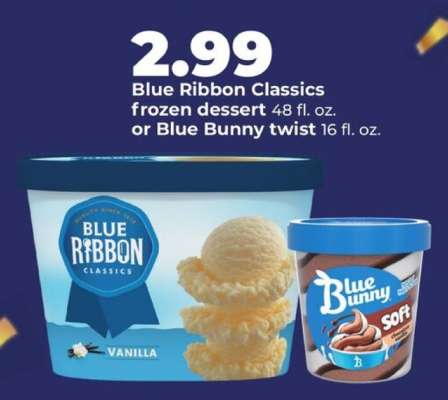 Blue Ribbon Classics frozen dessert or Blue Bunny twist