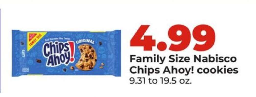 Family Size Nabisco Chips Ahoy! cookies