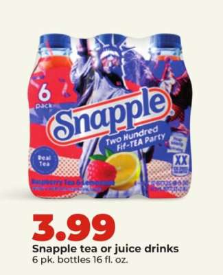 Snapple tea or juice drinks