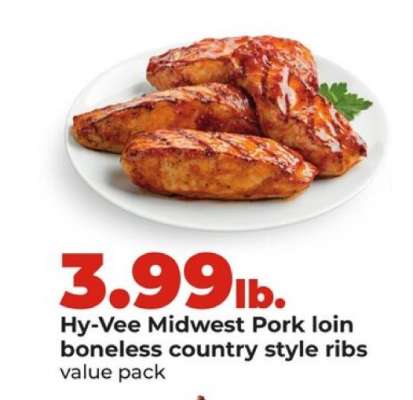 Hy-Vee Midwest Pork loin boneless country style ribs