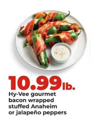 Hy-Vee gourmet bacon wrapped stuffed Anaheim or jalapeño peppers
