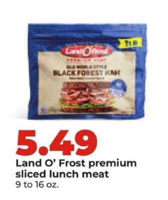 Land O’ Frost premium sliced lunch meat