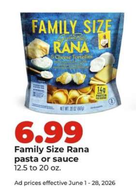 Family Size Rana pasta or sauce