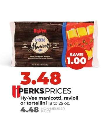 Hy-Vee manicotti, ravioli or tortellini