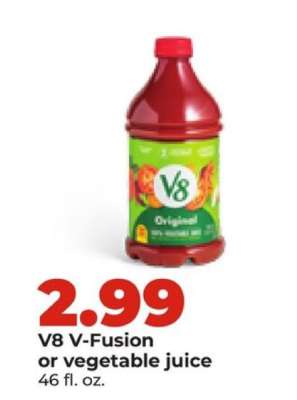 V8 V-Fusion or Vegetable Juice