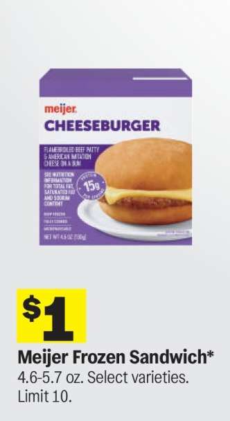 Meijer Frozen Sandwich