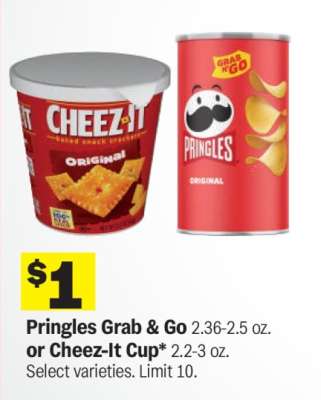Pringles Grab & Go or Cheez-It Cup