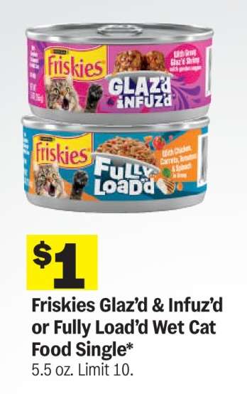 Friskies Glaz’d & Infuz’d or Fully Load’d Wet Cat Food Single