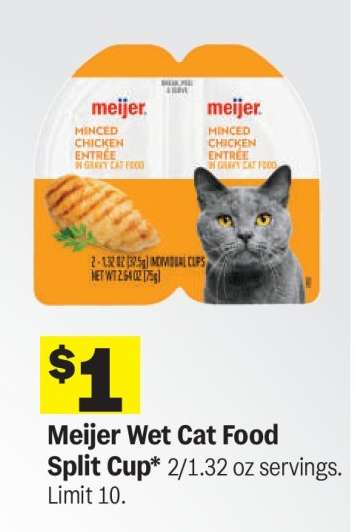 Meijer Wet Cat Food Split Cup