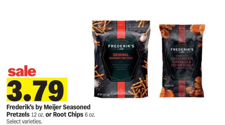 Frederik's by Meijer Seasoned Pretzels or Root Chips