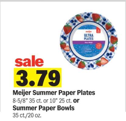 Meijer Summer Paper Plates