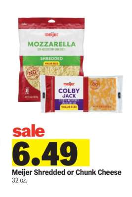 Meijer Shredded or Chunk Cheese