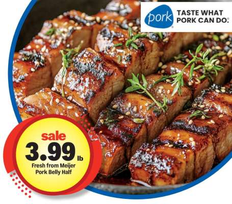Fresh from Meijer Pork Belly Half