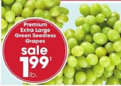 Premium Extra Large Green Seedless Grapes
