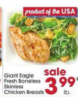 Giant Eagle Fresh Boneless Skinless Chicken Breasts