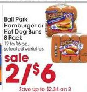 Ball Park Hamburger Or Hot Dog Buns