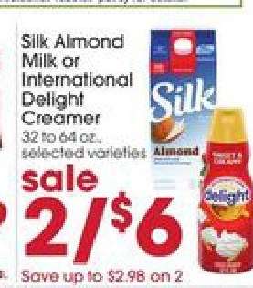 Silk Almond Milk or International Delight Creamer