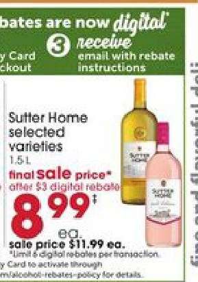 Sutter Home selected varieties