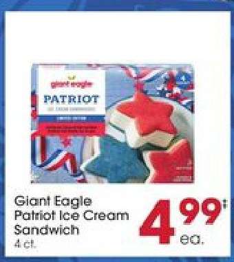 Giant Eagle Patriot Ice Cream Sandwich