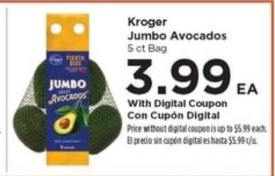 Kroger Jumbo Avocados