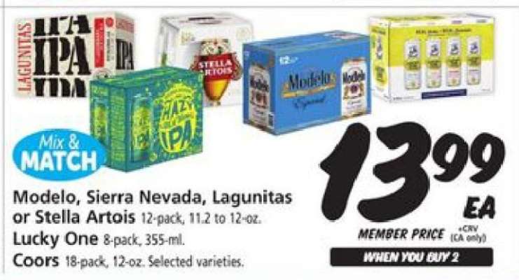 Modelo, Sierra Nevada, Lagunitas or Stella Artois