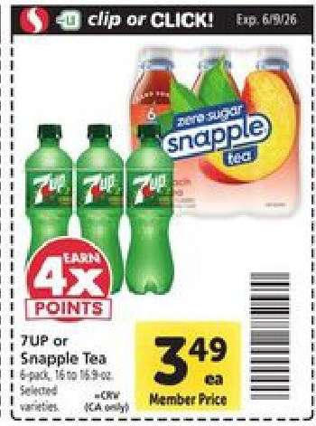 7UP or Snapple Tea