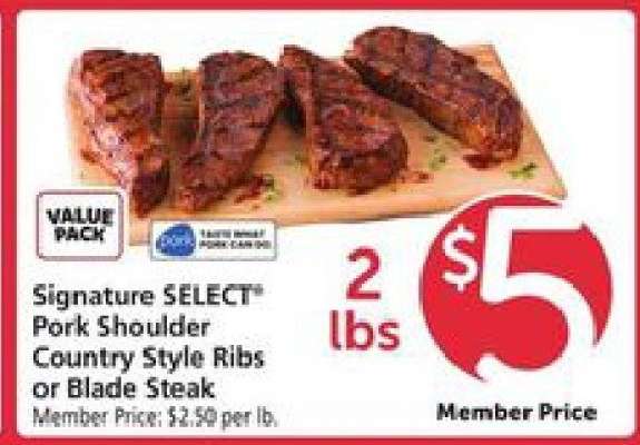 Signature SELECT Pork Shoulder Country Style Ribs or Blade Steak