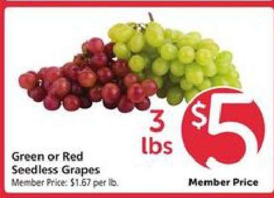 Green or Red Seedless Grapes