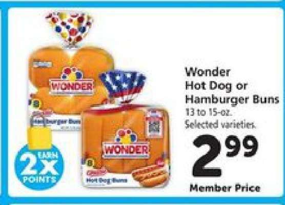 Wonder Hot Dog or Hamburger Buns