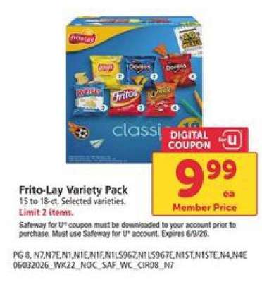 Frito Lay Variety Pack