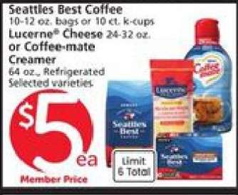 Seattle's Best Coffee, Lucerne Cheese, Coffee-mate Creamer