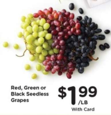 Red, Green or Black Seedless Grapes