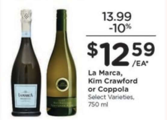 La Marca, Kim Crawford or Coppola