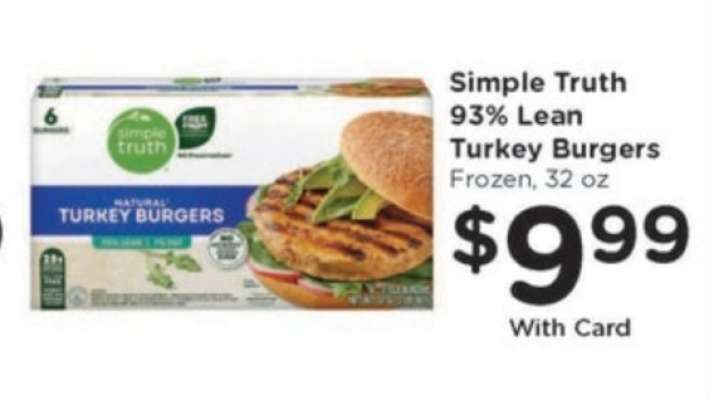 Simple Truth 93% Lean Turkey Burgers