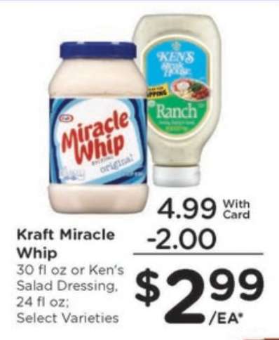 Kraft Miracle Whip or Ken's Salad Dressing