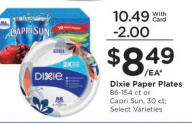 Dixie Paper Plates or Capri Sun
