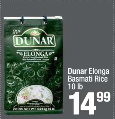 Dunar Elonga Basmati Rice 10 lb