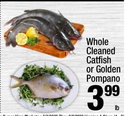 Whole Cleaned Catfish or Golden Pompano