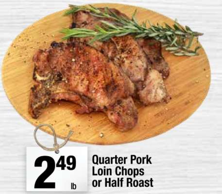 Quarter Pork Loin Chops or Half Roast