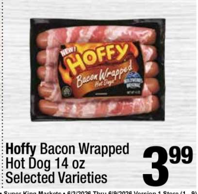 Hoffy Bacon Wrapped Hot Dog 14 oz