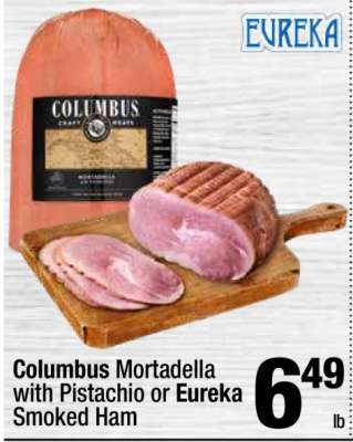 Columbus Mortadella with Pistachio or Eureka Smoked Ham