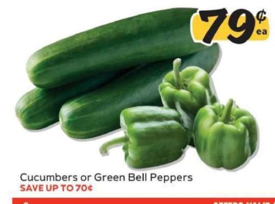 Cucumbers or Green Bell Peppers