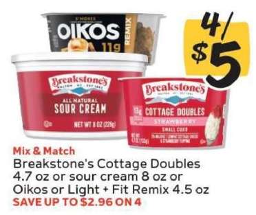 Breakstone's Cottage Doubles, Sour Cream, Oikos or Light + Fit Remix