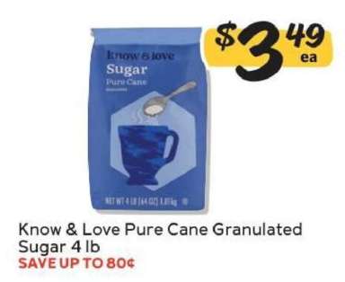 Know & Love Pure Cane Granulated Sugar 4 lb