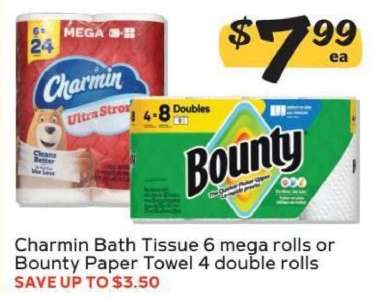 Charmin Bath Tissue or Bounty Paper Towel
