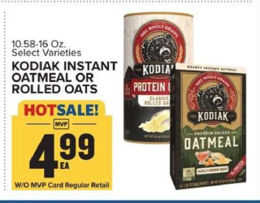 Kodiak Instant Oatmeal or Rolled Oats