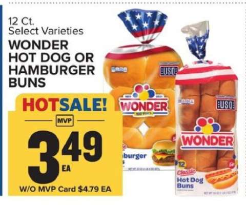 Wonder Hot Dog or Hamburger Buns